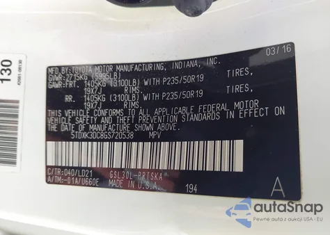 2016 Toyota Sienna Se 8 Passenger/Se Premium 8 Passenger из США, поврежденный, VIN 5TDXK3DC8GS720538